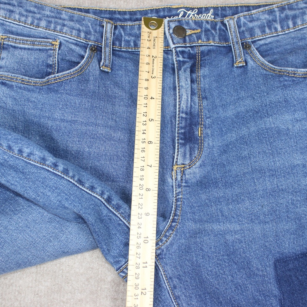 Universal‎ Thread High Rise Kick Boot Crop Patchwork Jeans Blue 14/32R - Picture 3 of 7